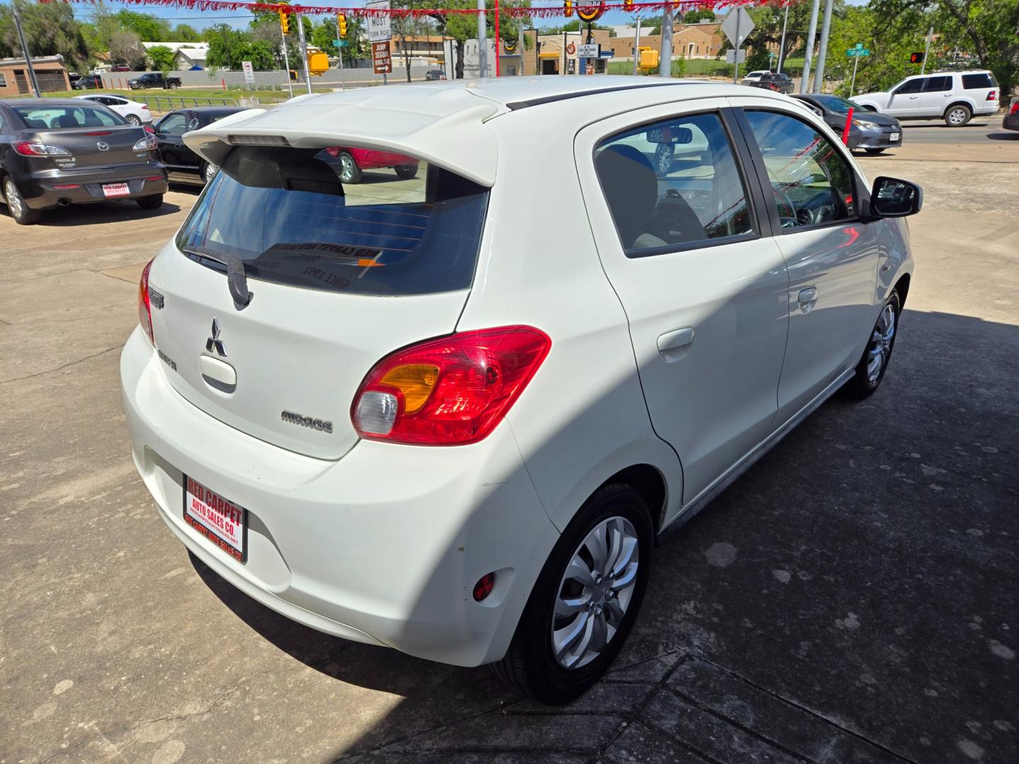 2014 WHITE Mitsubishi Mirage ES (ML32A3HJ6EH) with an 1.2L L3 DOHC engine, Manual Transmission transmission, located at 503 West Court, Seguin, TX, 78155, (830) 379-3373, 29.568621, -97.969803 - Photo#2